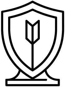Shield with inner arrow icon