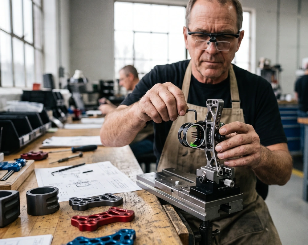 Older man working at workbench